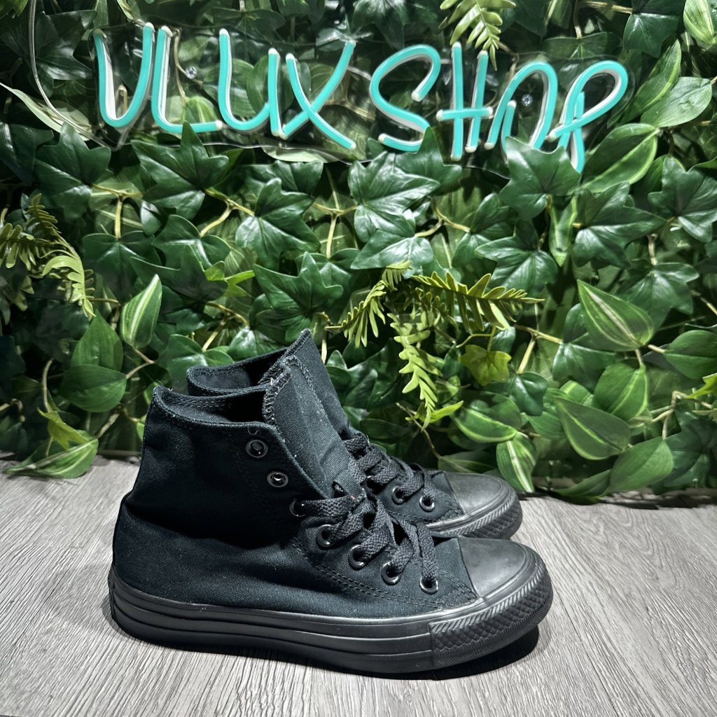 Converse All Star Hi Top Triple Black Womens 55 Sneaker
